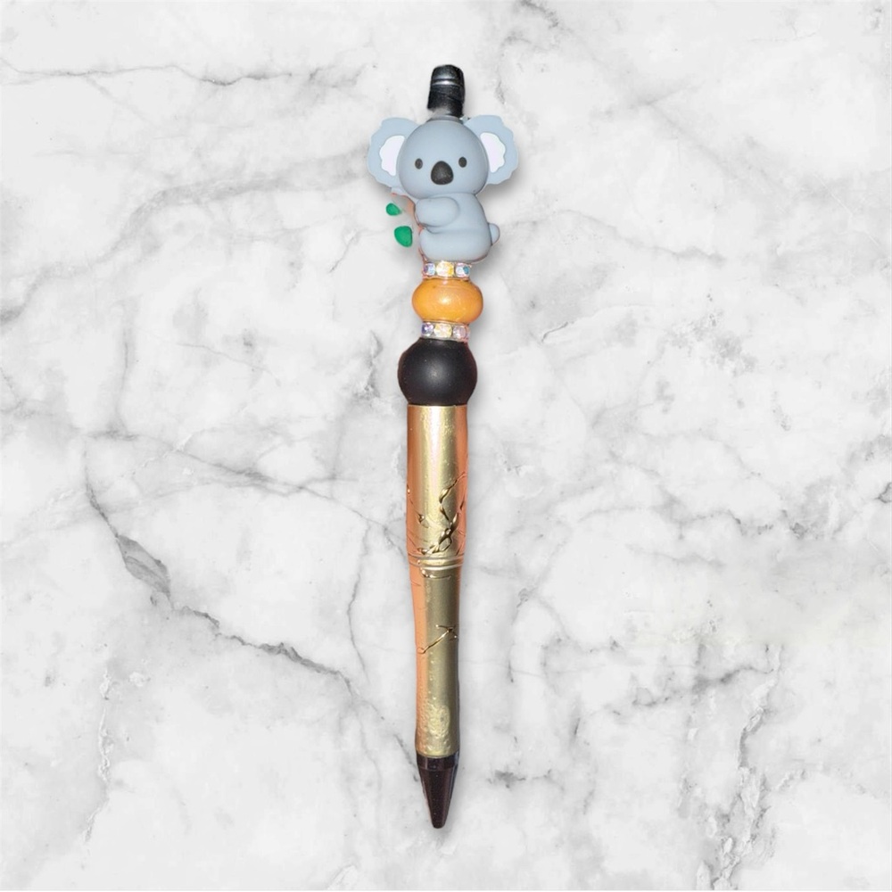 Koala Themed Kids Pen - Gold and Black